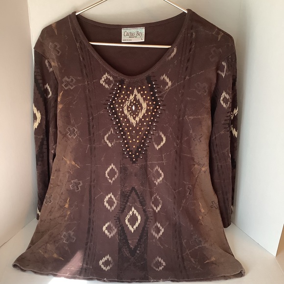 Cactus Bay Tops - Cactus Bay Apparel Women’s Top Large Brown